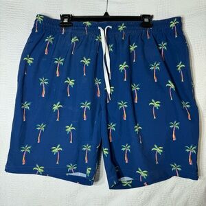 Chubbies Blue Palm Print Men's Swim Shorts Trunks size xxl 7” inseam Tree Myself